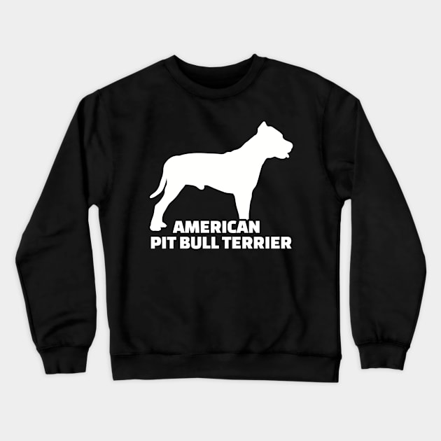 American Pit Bull Terrier silhouette black name Crewneck Sweatshirt by Designzz